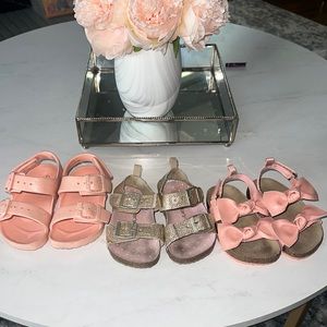 Three pairs of toddler sandals
